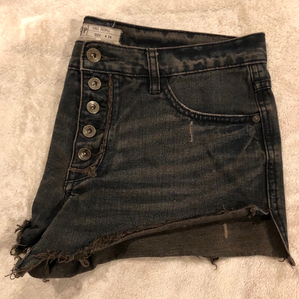 Free People distressed jean shorts